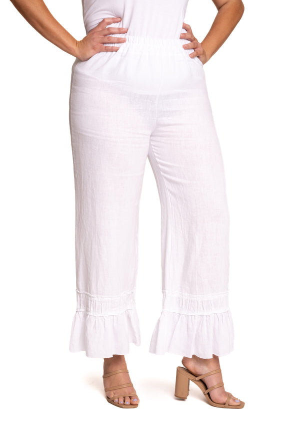 Emory Pants in White - Imagine Fashion