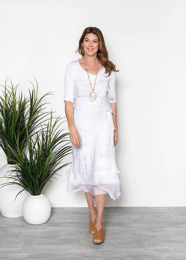 Charisse Dress in White - Imagine Fashion