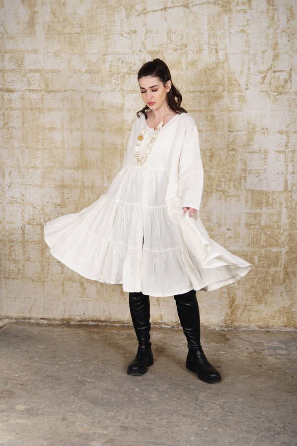 Eileen Dress in Cream - Imagine Fashion
